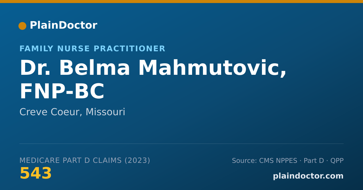Shareable card for Belma Mahmutovic, FNP-BC - Family Nurse Practitioner, Creve Coeur, MO