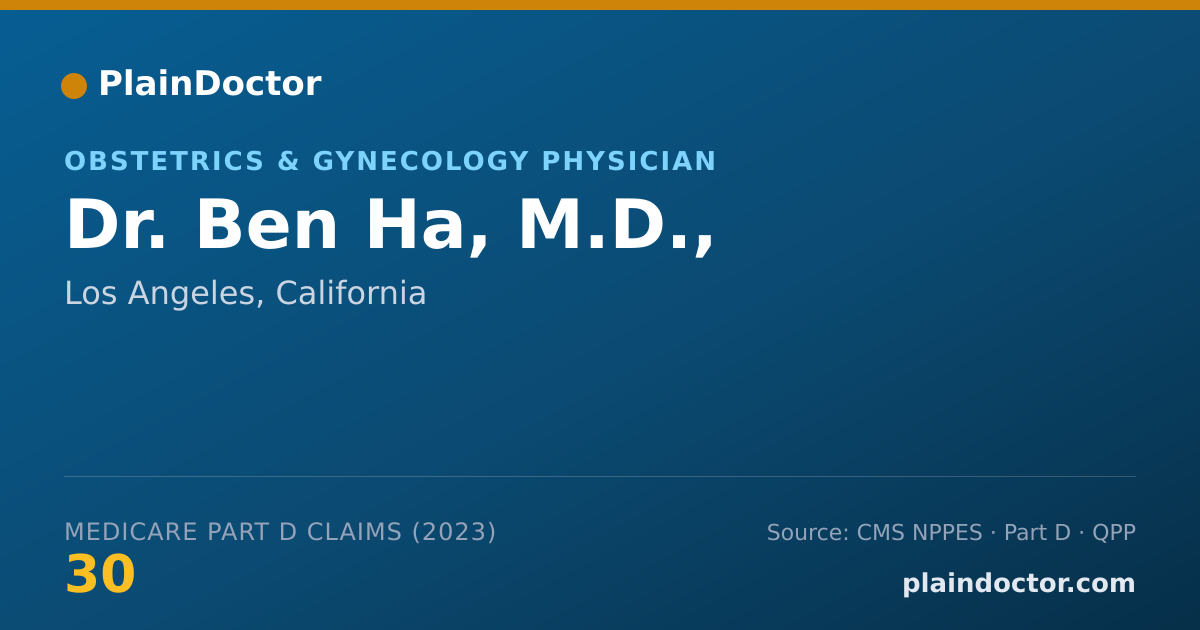 Shareable card for Ben Ha, M.D., - Obstetrics & Gynecology Physician, Los Angeles, CA