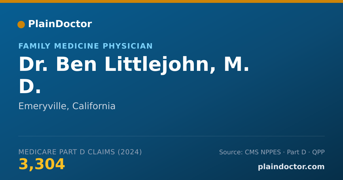 Shareable card for Ben Littlejohn, M. D. - Family Medicine Physician, Emeryville, CA