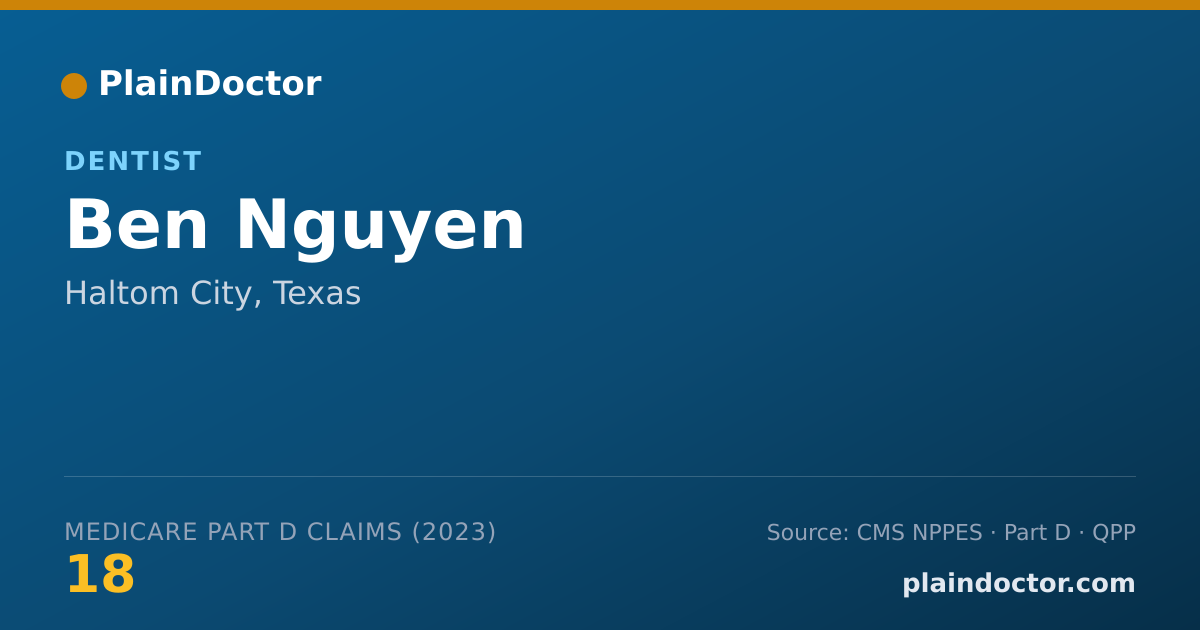 Shareable card for Ben Nguyen - Dentist, Haltom City, TX
