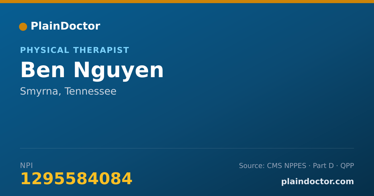 Shareable card for Ben Nguyen - Physical Therapist, Smyrna, TN