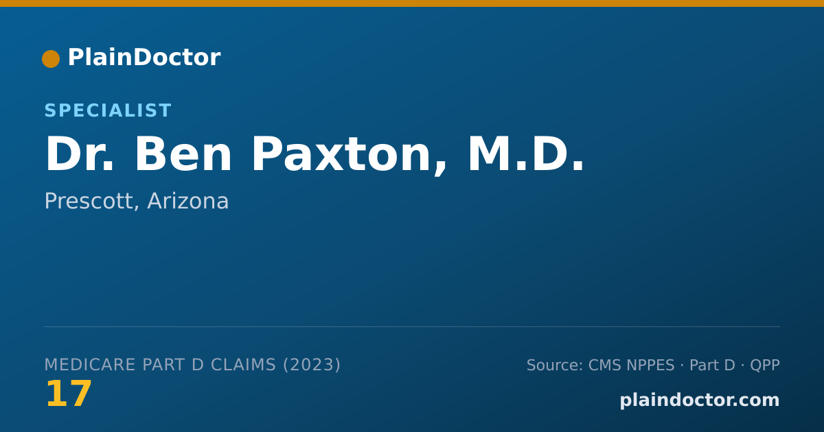 Shareable card for Ben Paxton, M.D. - Specialist, Prescott, AZ