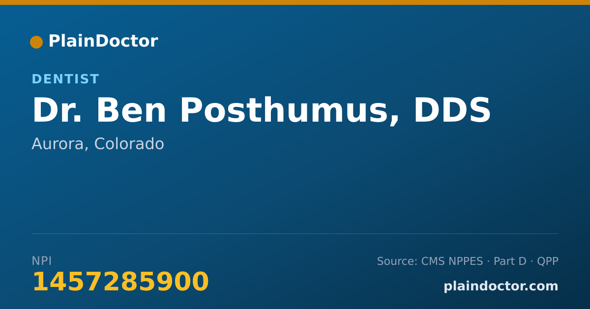 Shareable card for Ben Posthumus, DDS - Dentist, Aurora, CO
