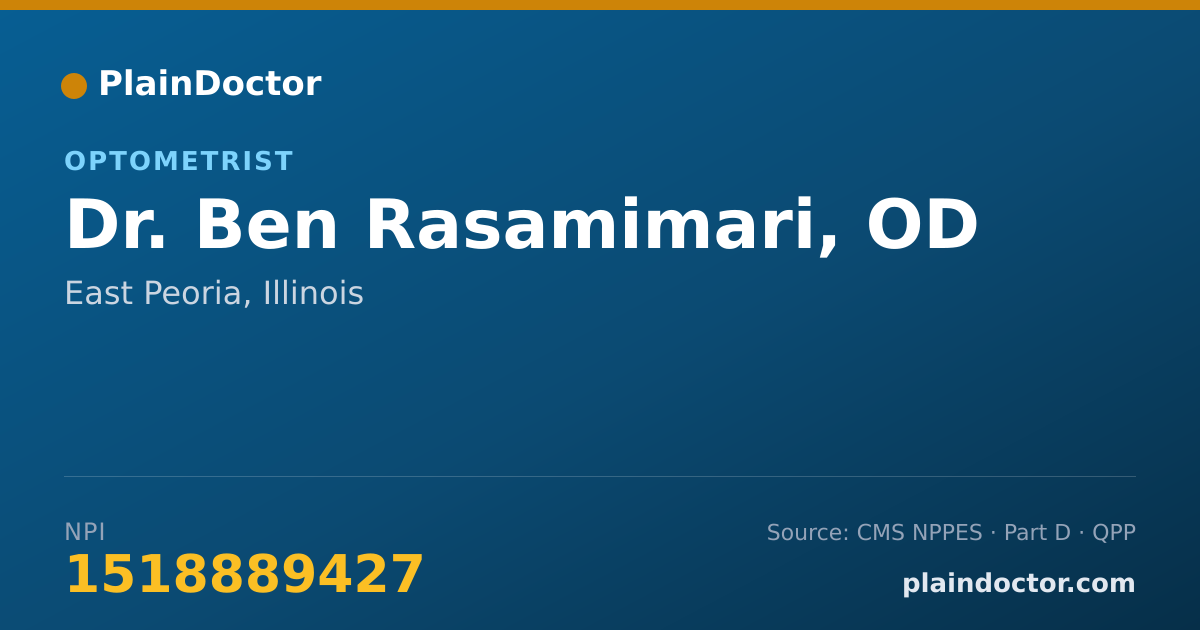 Shareable card for Ben Rasamimari, OD - Optometrist, East Peoria, IL