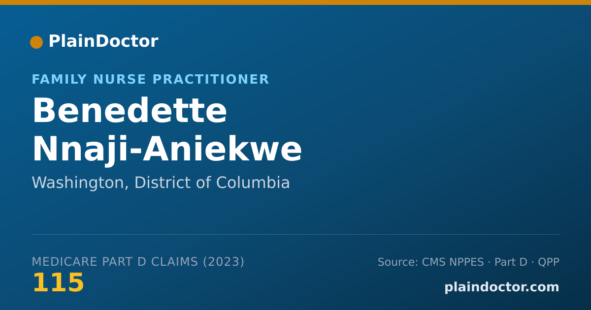 Shareable card for Benedette Nnaji-Aniekwe - Family Nurse Practitioner, Washington, DC