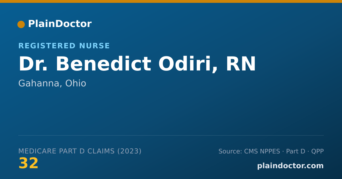 Shareable card for Benedict Odiri, RN - Registered Nurse, Gahanna, OH