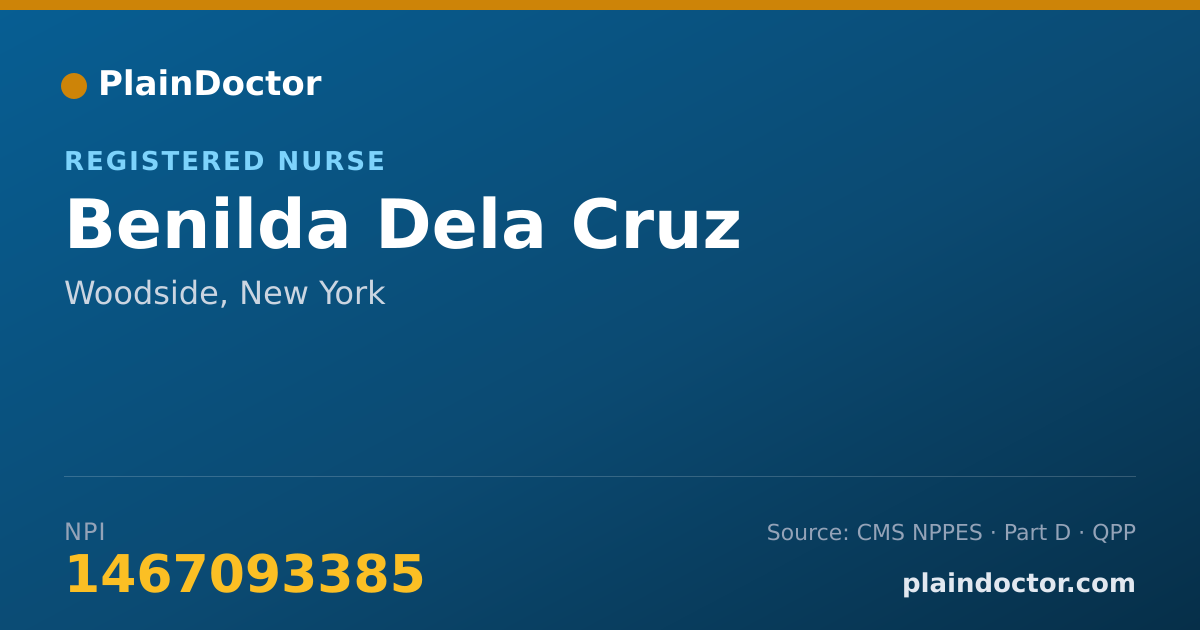 Shareable card for Benilda Dela Cruz - Registered Nurse, Woodside, NY