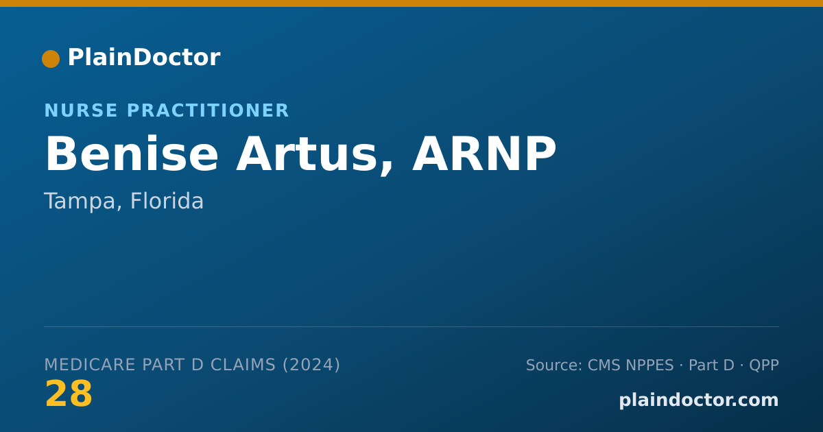 Shareable card for Benise Artus, ARNP - Nurse Practitioner, Tampa, FL