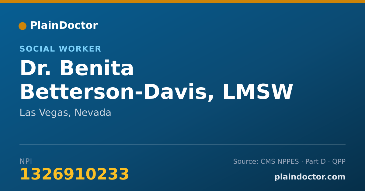 Shareable card for Benita Betterson-Davis, LMSW - Social Worker, Las Vegas, NV