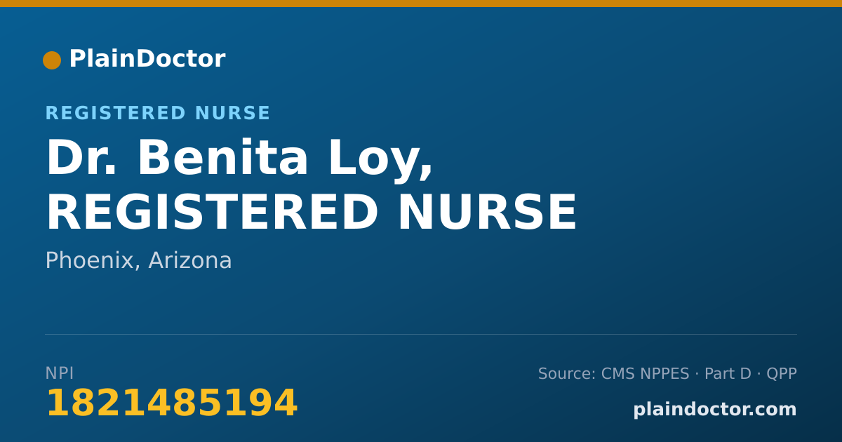 Shareable card for Benita Loy, REGISTERED NURSE - Registered Nurse, Phoenix, AZ
