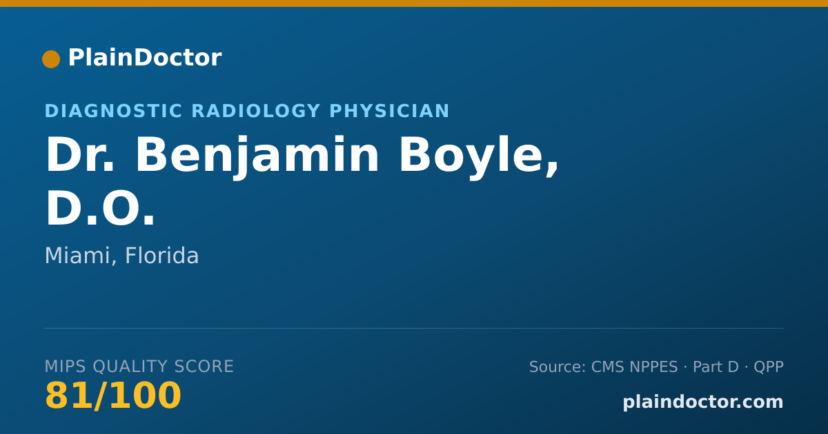 Shareable card for Benjamin Boyle, D.O. - Diagnostic Radiology Physician, Miami, FL