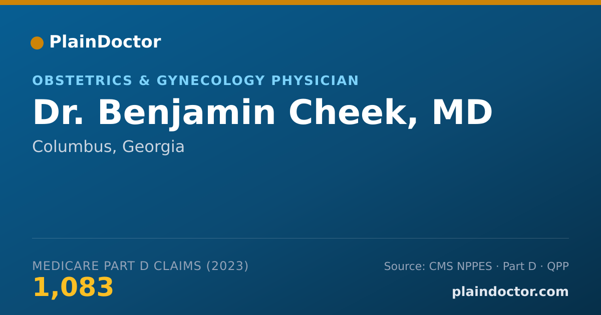 Shareable card for Benjamin Cheek, MD - Obstetrics & Gynecology Physician, Columbus, GA