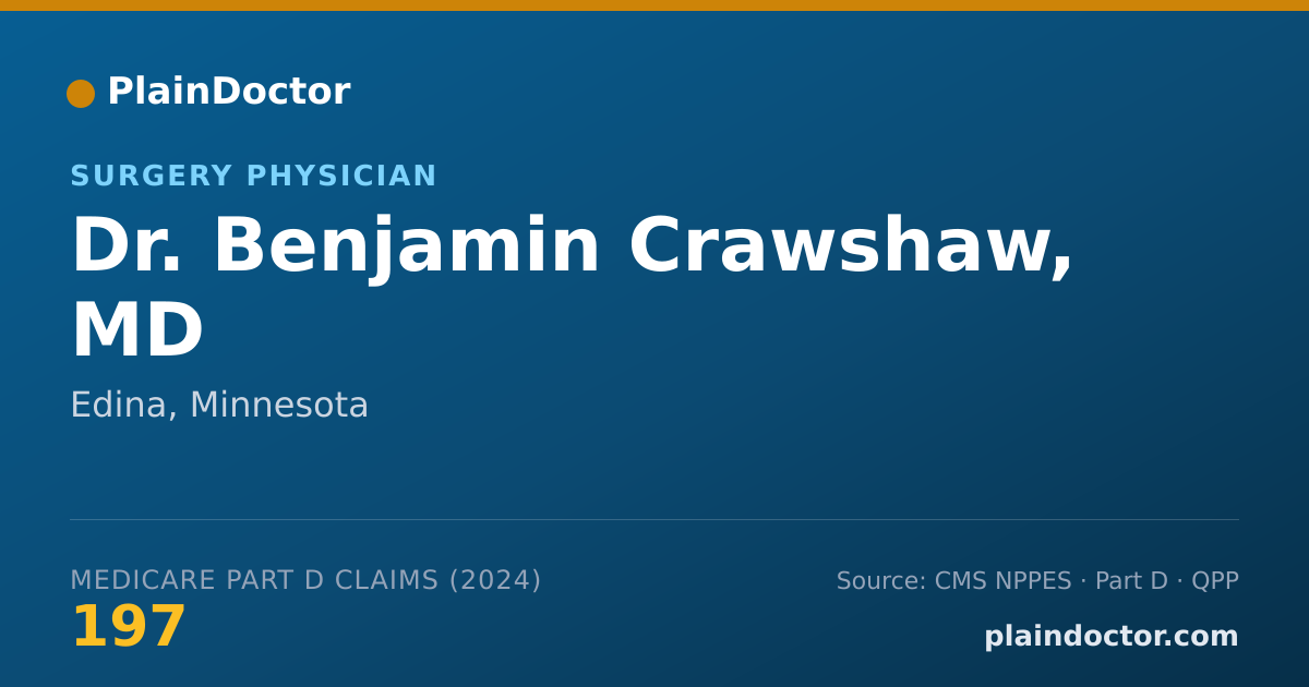 Shareable card for Benjamin Crawshaw, MD - Surgery Physician, Edina, MN