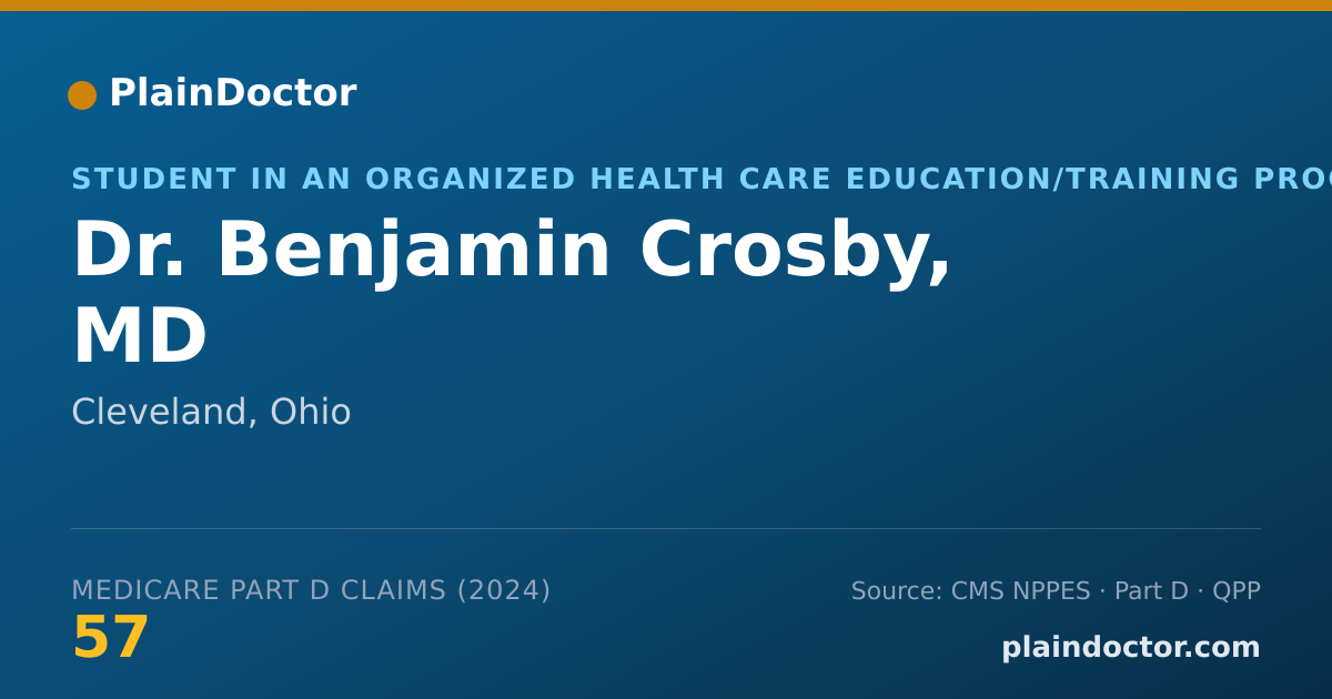 Shareable card for Benjamin Crosby, MD - Student in an Organized Health Care Education/Training Program, Cleveland, OH