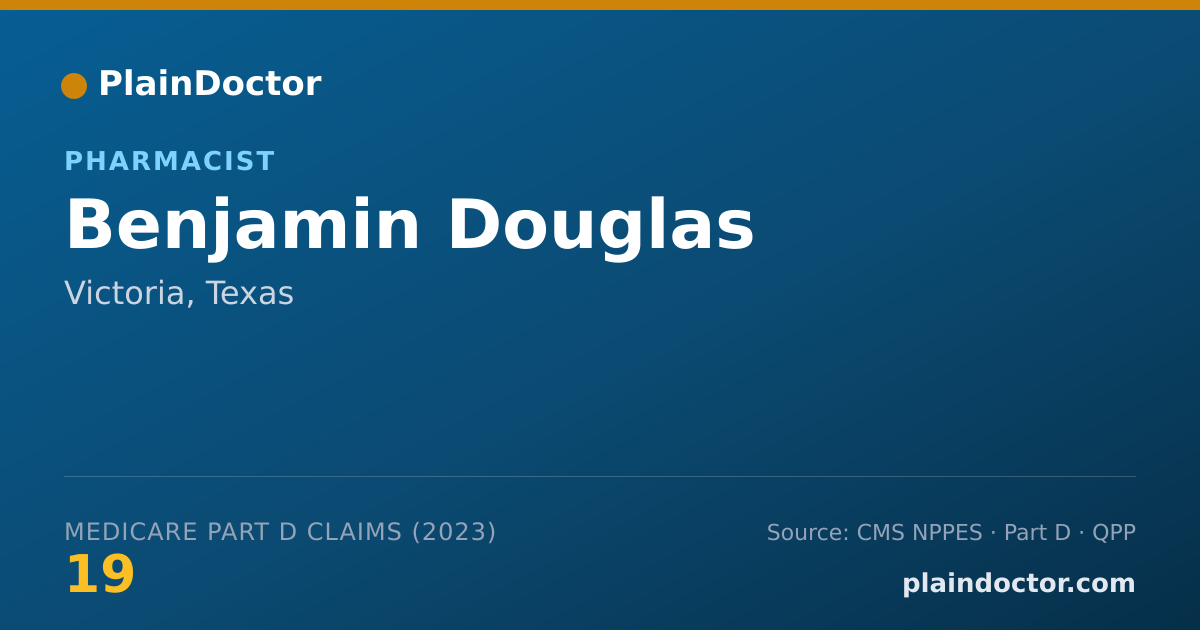 Shareable card for Benjamin Douglas - Pharmacist, Victoria, TX
