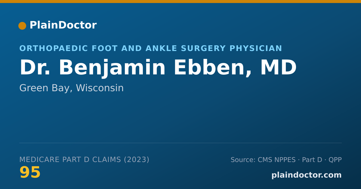 Shareable card for Benjamin Ebben, MD - Orthopaedic Foot and Ankle Surgery Physician, Green Bay, WI