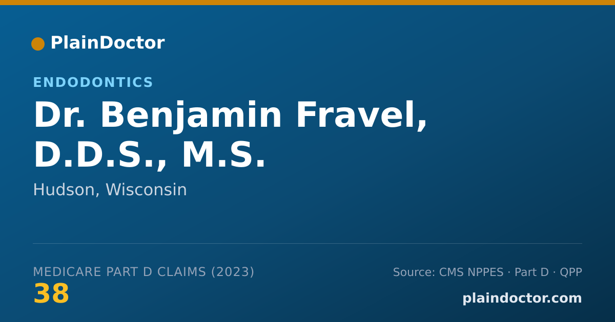 Shareable card for Benjamin Fravel, D.D.S., M.S. - Endodontics, Hudson, WI