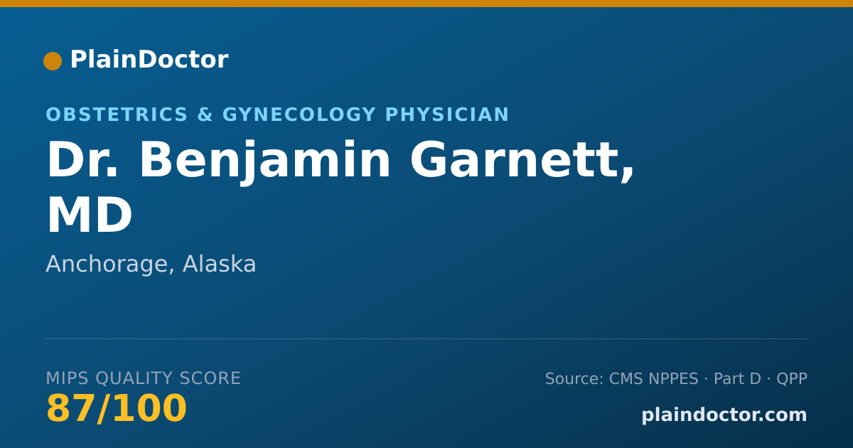 Shareable card for Benjamin Garnett, MD - Obstetrics & Gynecology Physician, Anchorage, AK