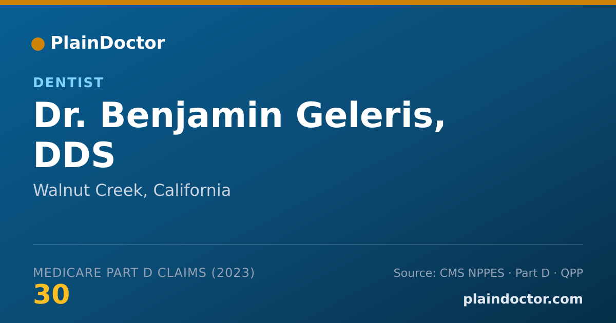 Shareable card for Benjamin Geleris, DDS - Dentist, Walnut Creek, CA