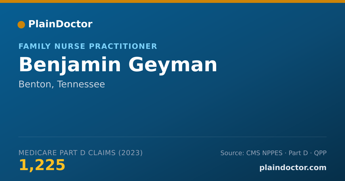 Shareable card for Benjamin Geyman - Family Nurse Practitioner, Benton, TN