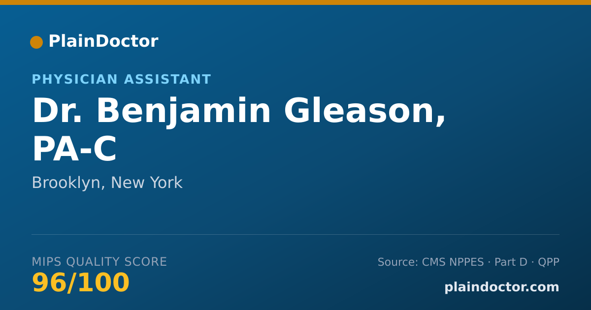 Shareable card for Benjamin Gleason, PA-C - Physician Assistant, Brooklyn, NY