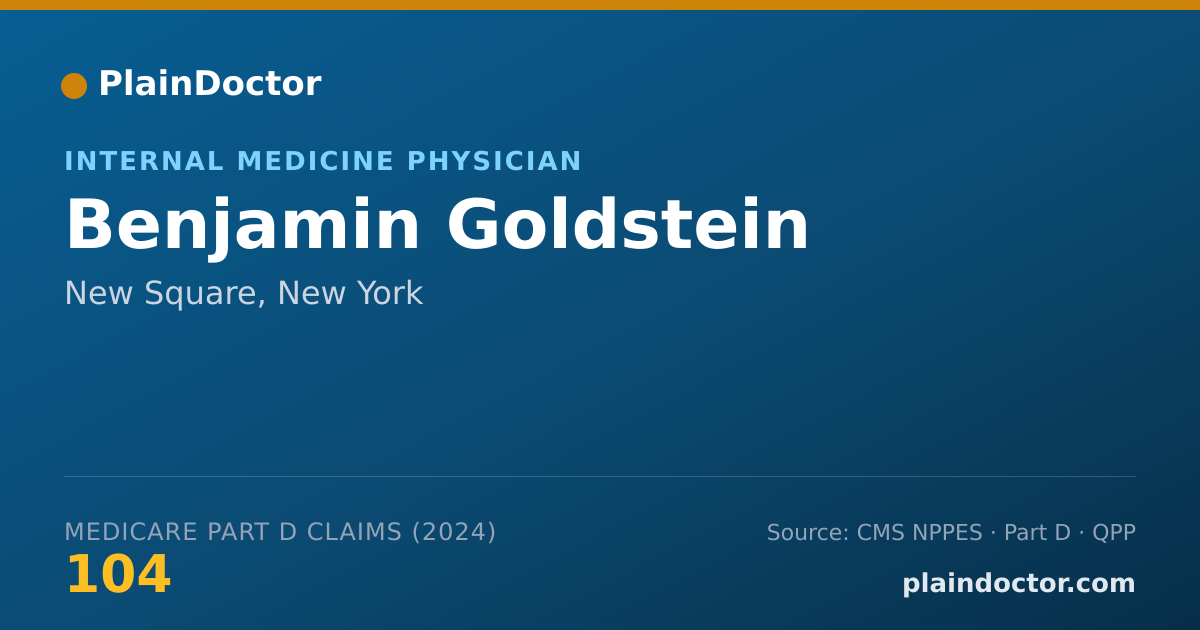 Shareable card for Benjamin Goldstein - Internal Medicine Physician, New Square, NY