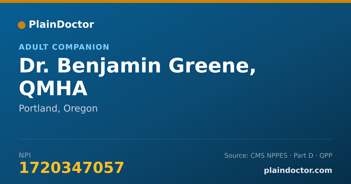 Shareable card for Benjamin Greene, QMHA - Adult Companion, Portland, OR