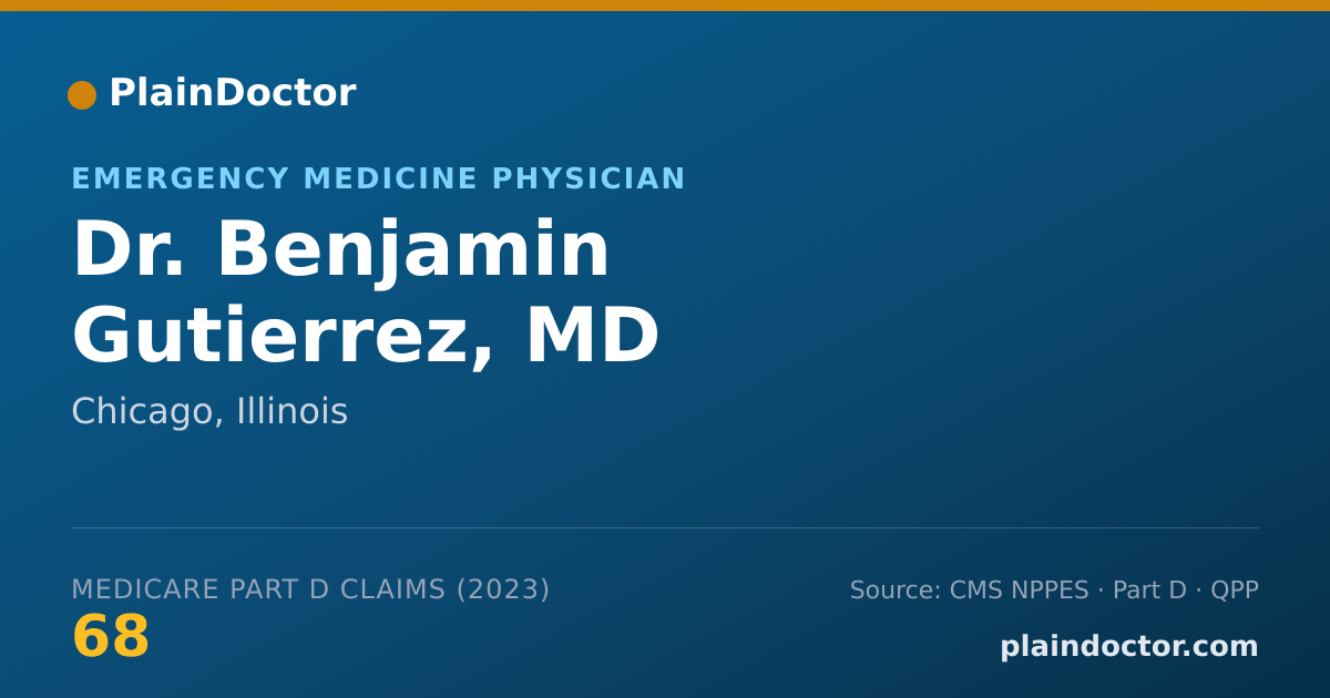 Shareable card for Benjamin Gutierrez, MD - Emergency Medicine Physician, Chicago, IL