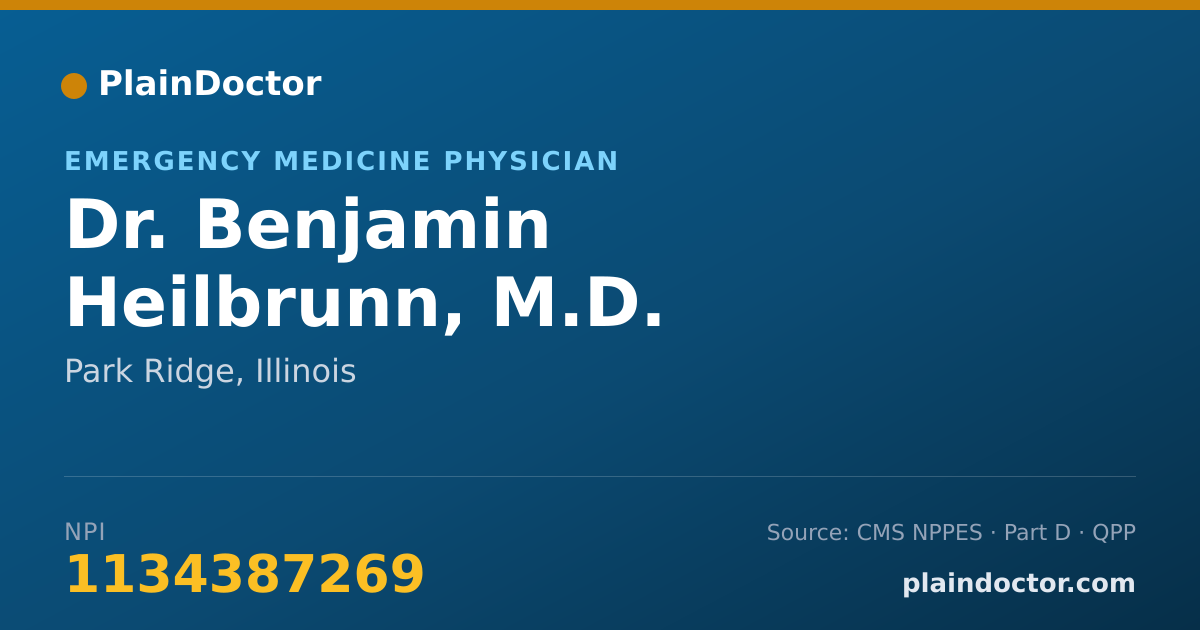 Shareable card for Benjamin Heilbrunn, M.D. - Emergency Medicine Physician, Park Ridge, IL