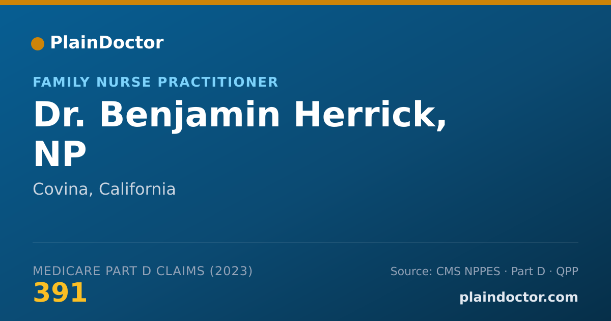 Shareable card for Benjamin Herrick, NP - Family Nurse Practitioner, Covina, CA