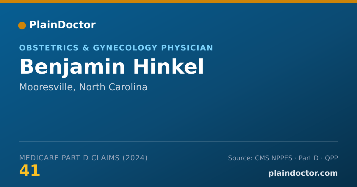 Shareable card for Benjamin Hinkel - Obstetrics & Gynecology Physician, Mooresville, NC