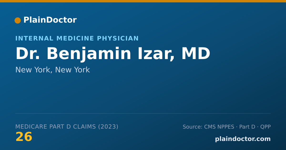 Shareable card for Benjamin Izar, MD - Internal Medicine Physician, New York, NY