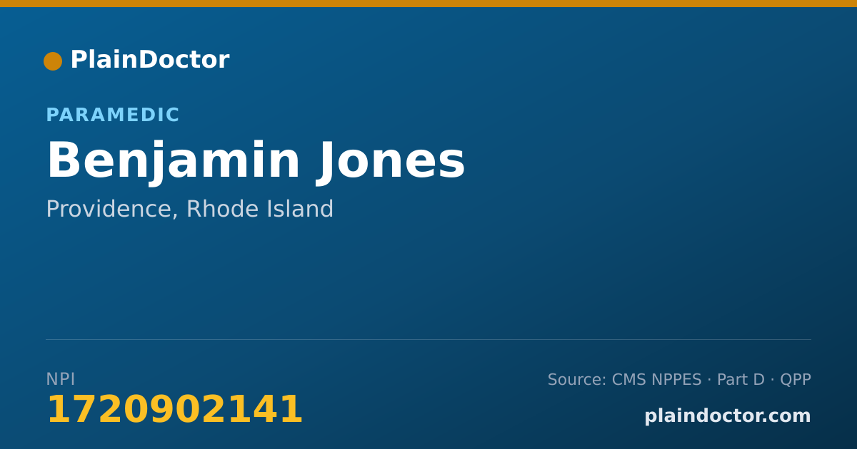 Shareable card for Benjamin Jones - Paramedic, Providence, RI