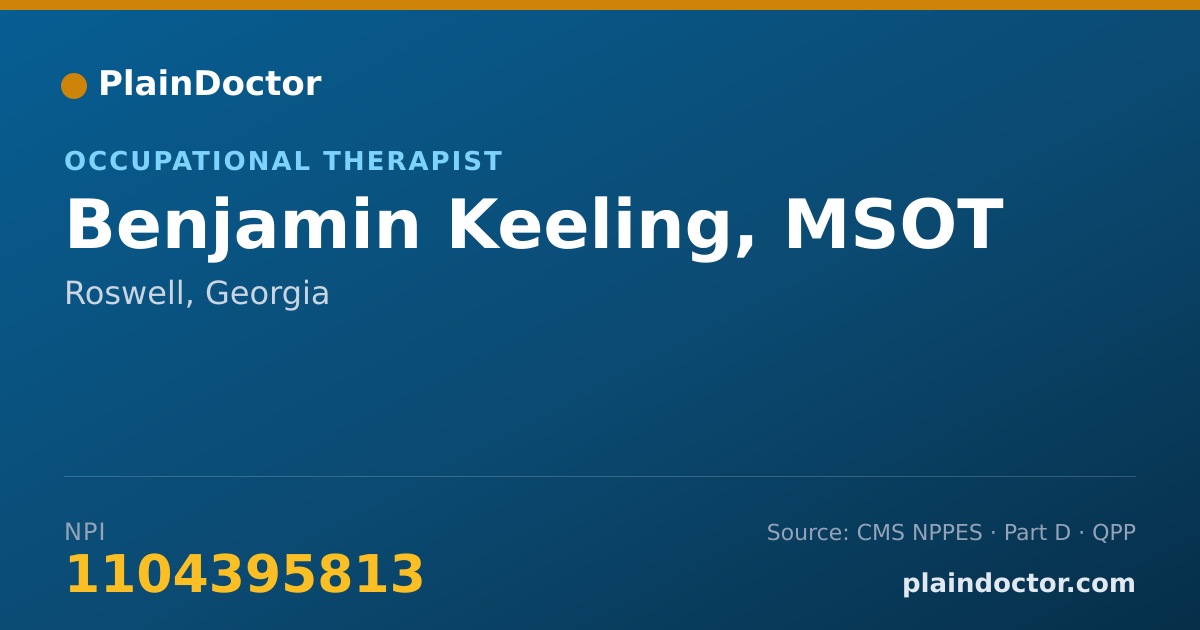 Shareable card for Benjamin Keeling, MSOT - Occupational Therapist, Roswell, GA