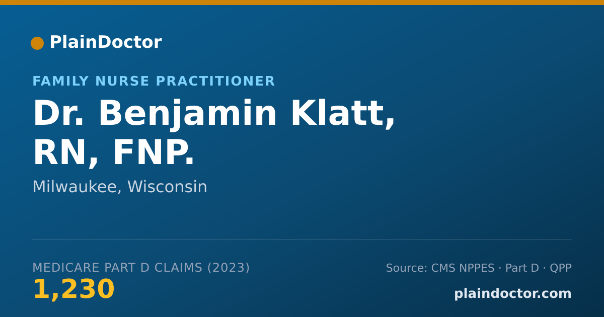 Shareable card for Benjamin Klatt, RN, FNP. - Family Nurse Practitioner, Milwaukee, WI