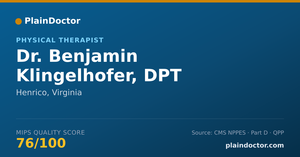 Shareable card for Benjamin Klingelhofer, DPT - Physical Therapist, Henrico, VA