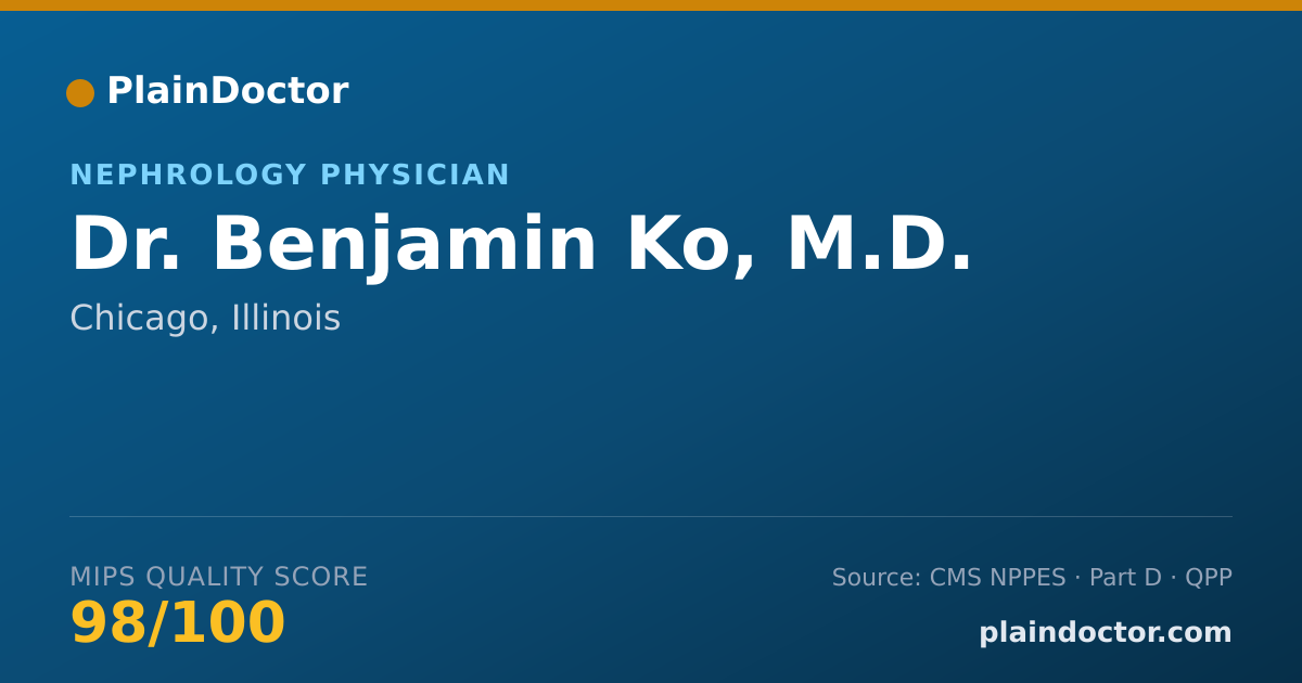 Shareable card for Benjamin Ko, M.D. - Nephrology Physician, Chicago, IL