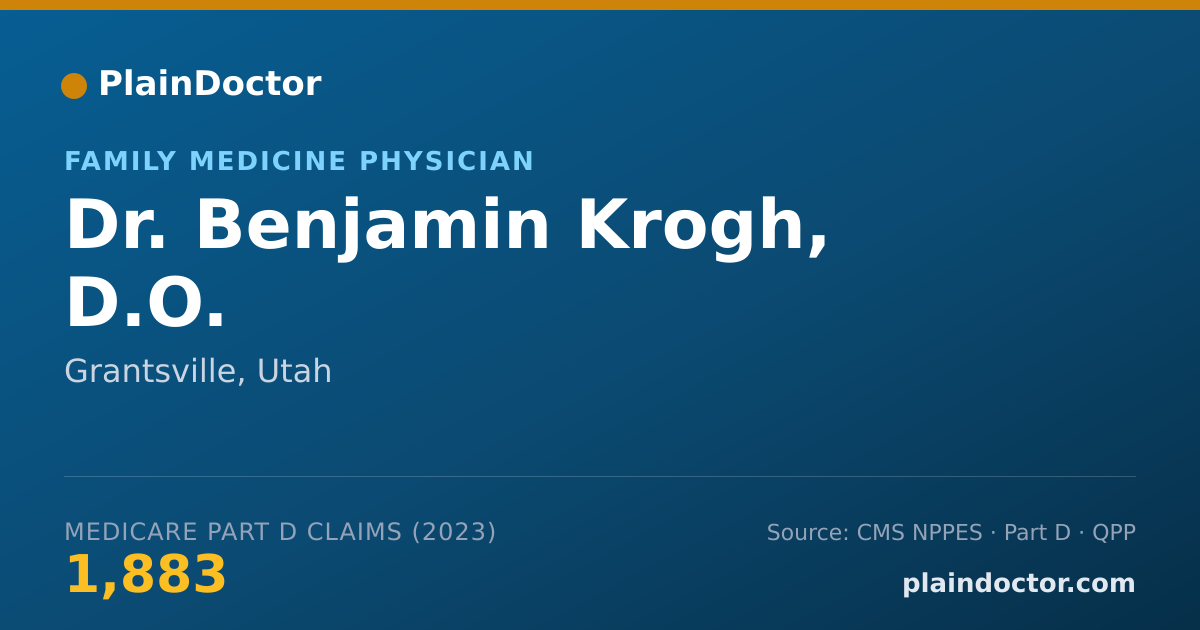 Shareable card for Benjamin Krogh, D.O. - Family Medicine Physician, Grantsville, UT