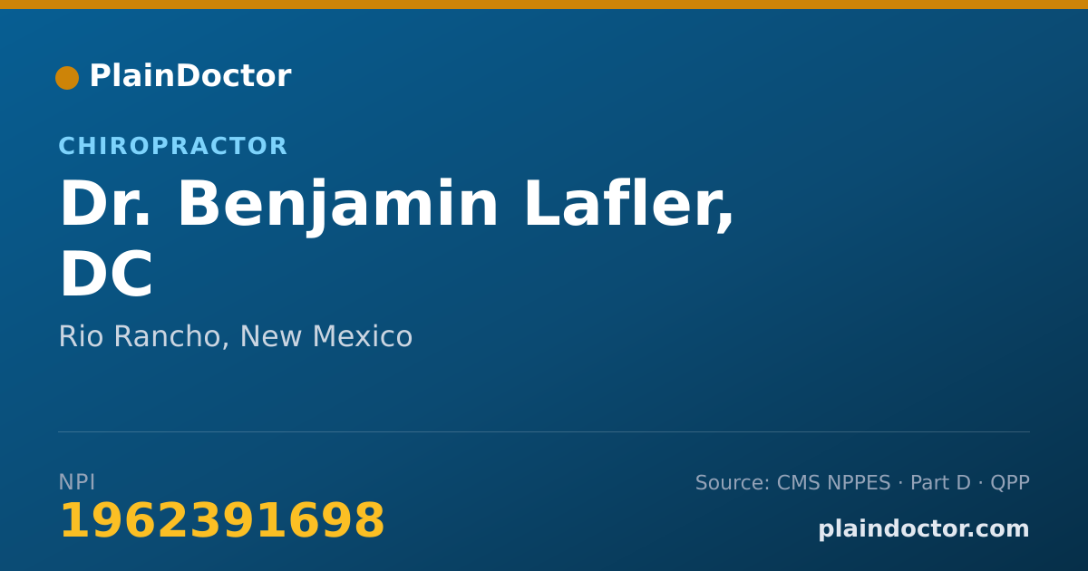 Shareable card for Benjamin Lafler, DC - Chiropractor, Rio Rancho, NM