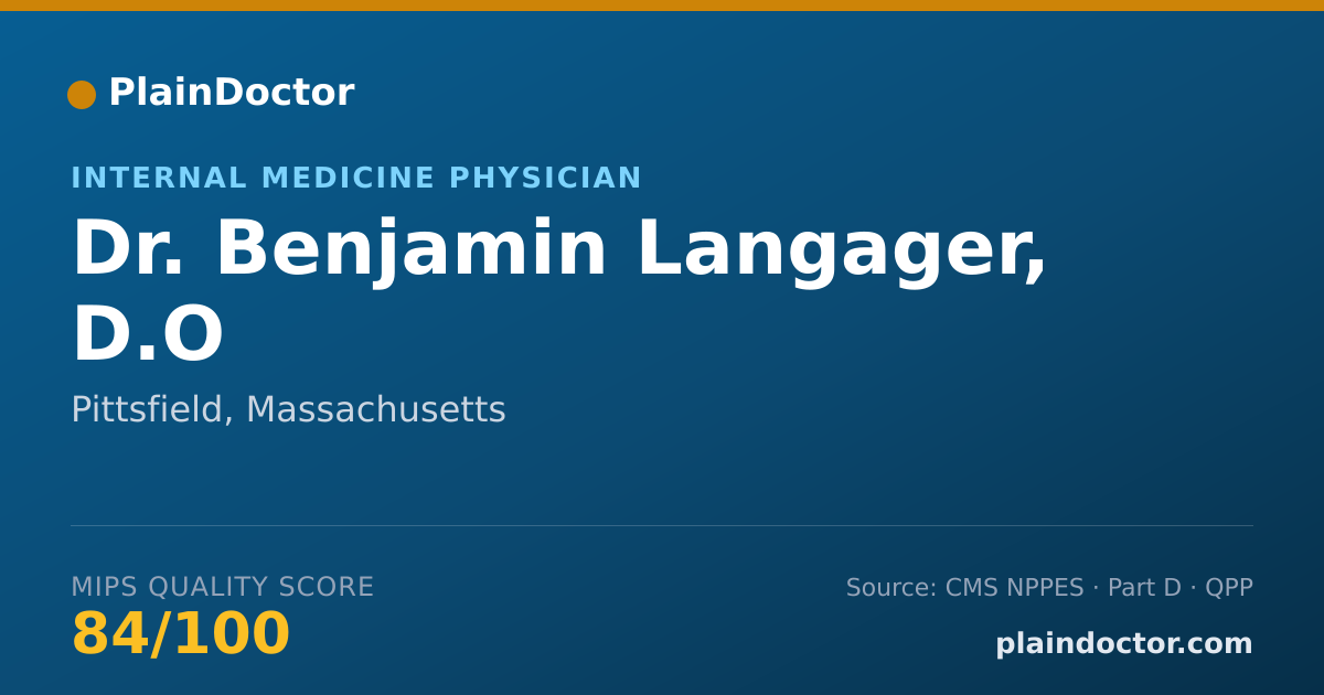 Shareable card for Benjamin Langager, D.O - Internal Medicine Physician, Pittsfield, MA