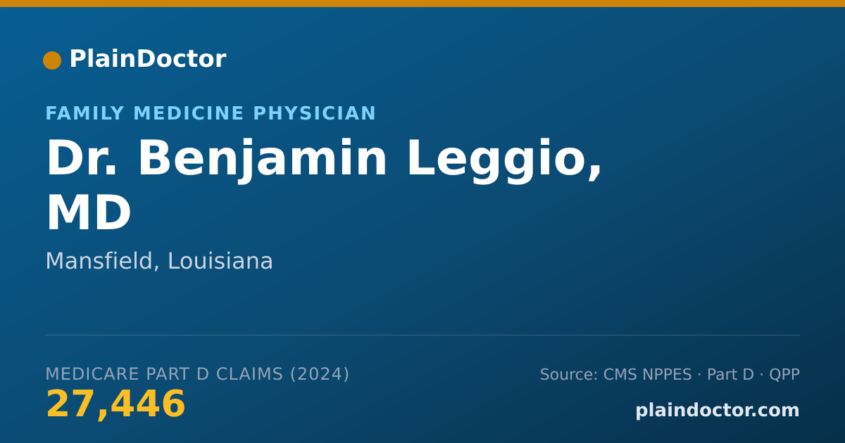 Shareable card for Benjamin Leggio, MD - Family Medicine Physician, Mansfield, LA