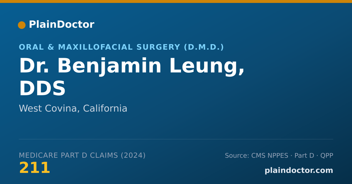 Shareable card for Benjamin Leung, DDS - General Practice Dentistry, West Covina, CA