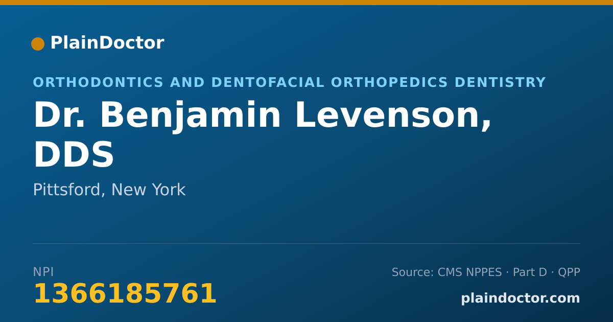 Shareable card for Benjamin Levenson, DDS - Orthodontics and Dentofacial Orthopedics Dentistry, Pittsford, NY