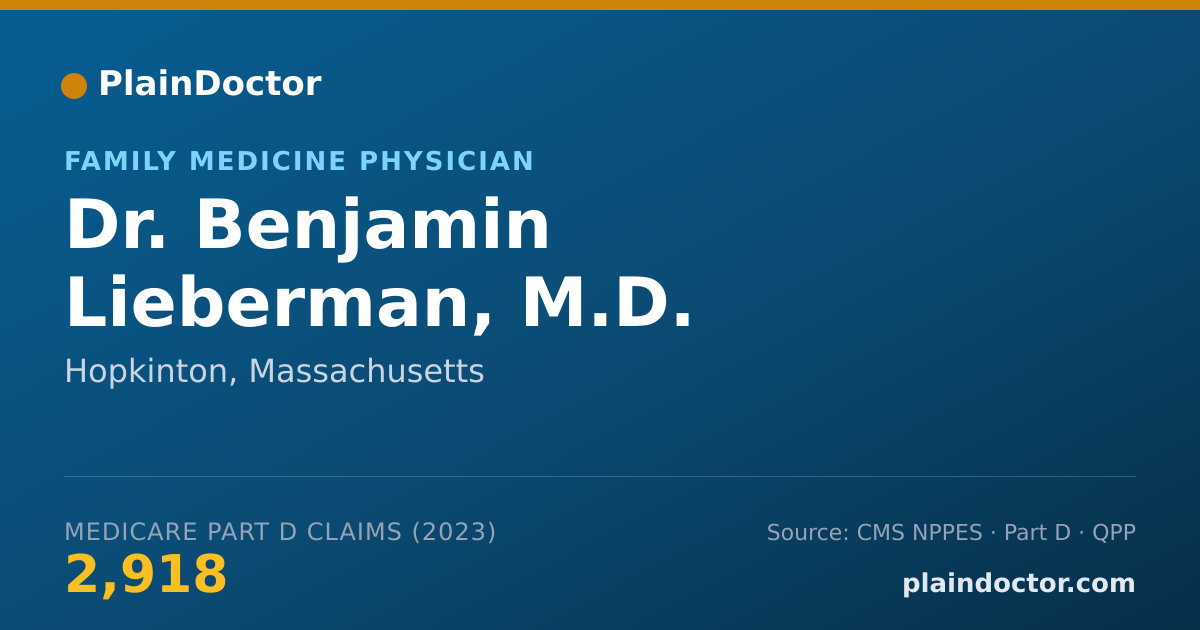 Shareable card for Benjamin Lieberman, M.D. - Family Medicine Physician, Hopkinton, MA