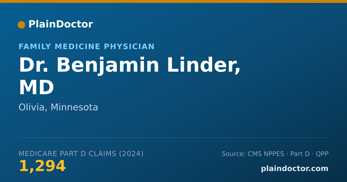 Shareable card for Benjamin Linder, MD - Family Medicine Physician, Olivia, MN