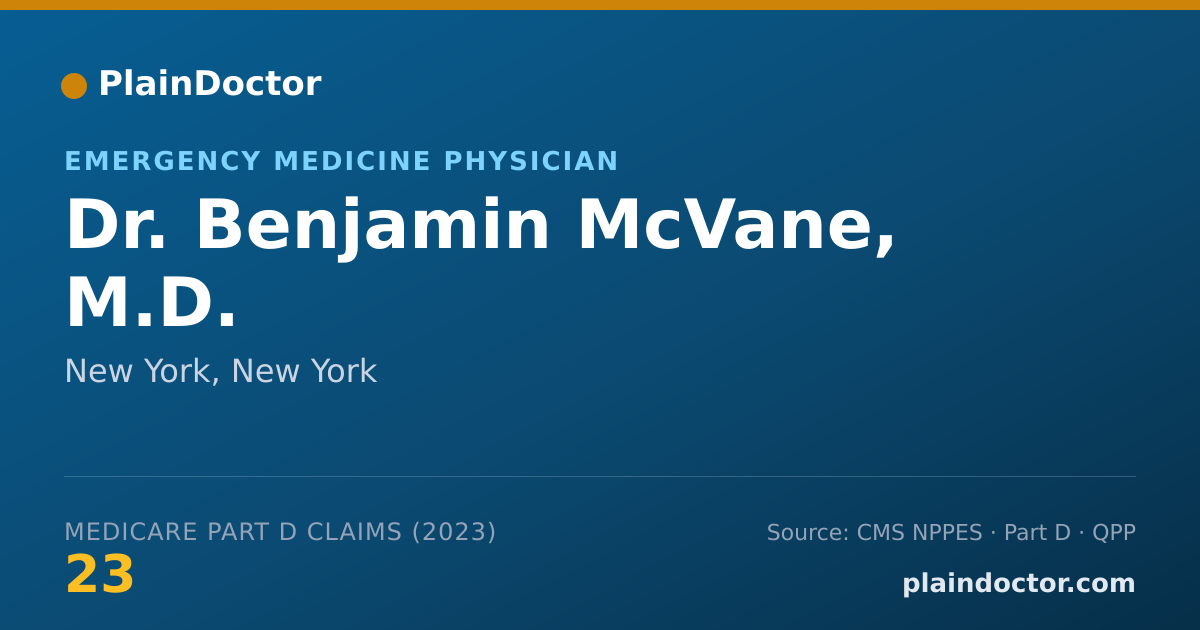 Shareable card for Benjamin McVane, M.D. - Emergency Medicine Physician, New York, NY