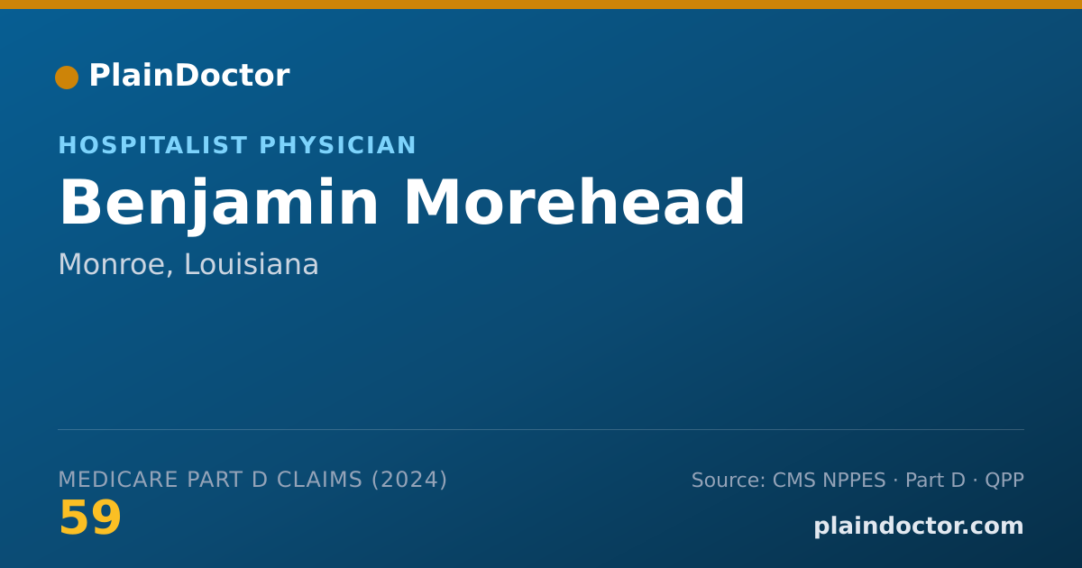 Shareable card for Benjamin Morehead - Internal Medicine Physician, Monroe, LA