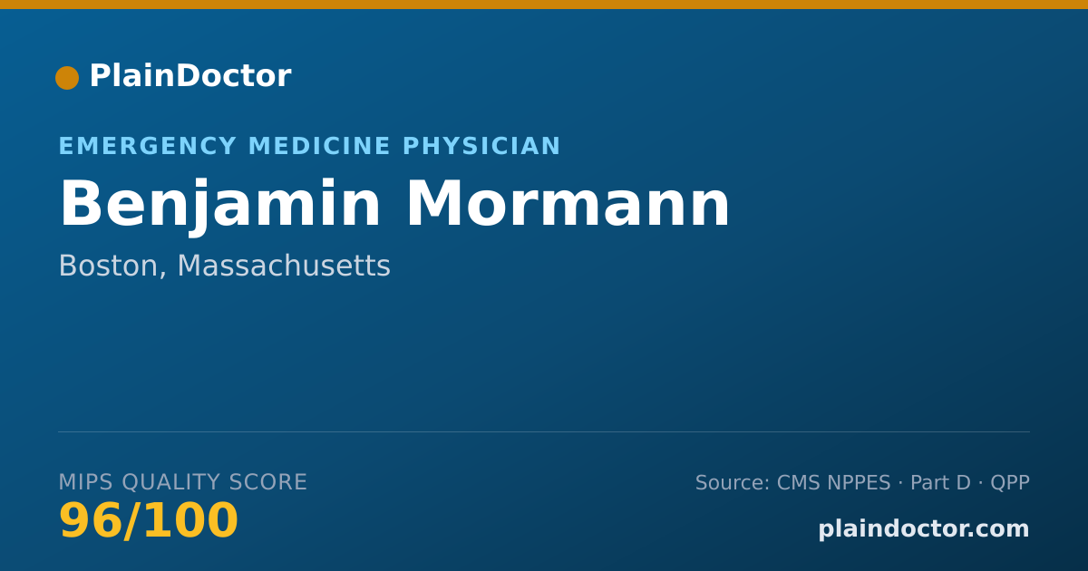Shareable card for Benjamin Mormann - Emergency Medicine Physician, Boston, MA