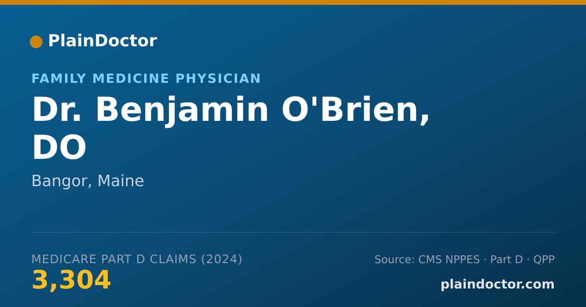 Shareable card for Benjamin O'Brien, DO - Family Medicine Physician, Bangor, ME