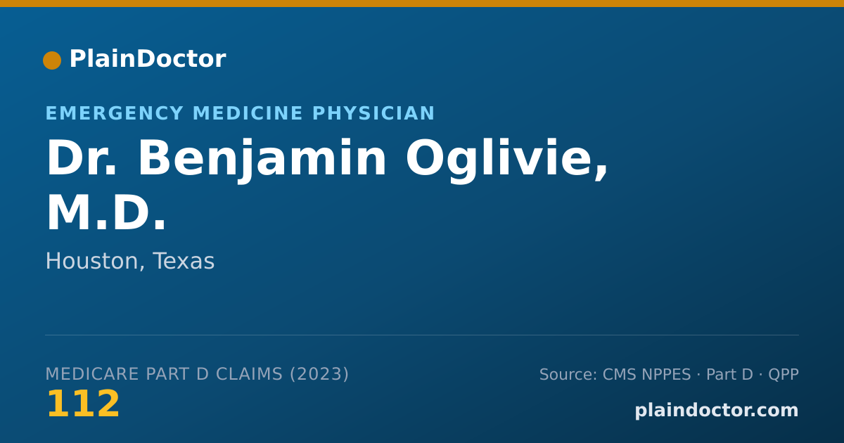 Shareable card for Benjamin Oglivie, M.D. - Emergency Medicine Physician, Houston, TX